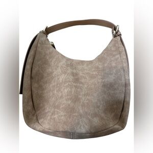 4th & Reckless Una Faux Suede Crescent Bag Shoulder Purse Brown Tan NEW Medium